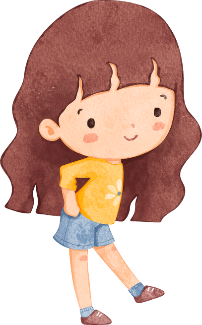 watercolor cute girl